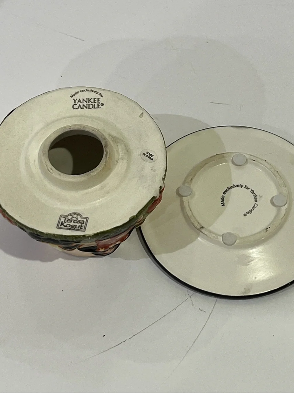 Rare Retired 2005 Yankee Candle Halloween Ceramic Candle Shade & Plate